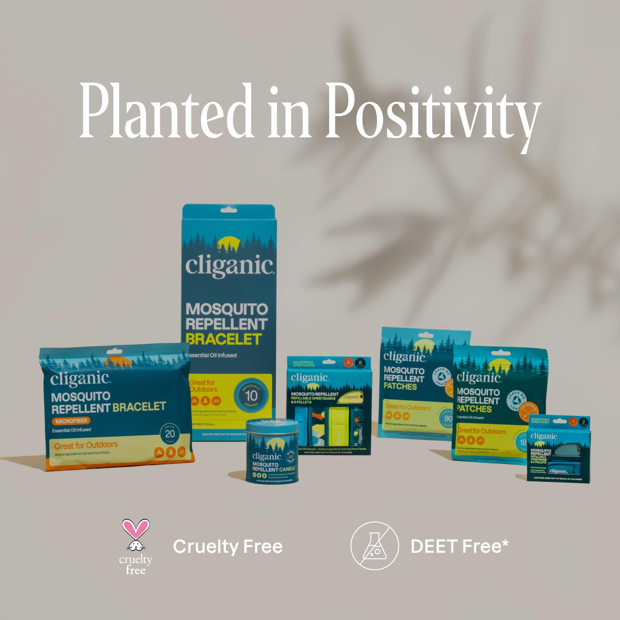 Cliganic Mosquito Repellent Stickers DEET-free plant-based ingredients for gentle outdoor wear