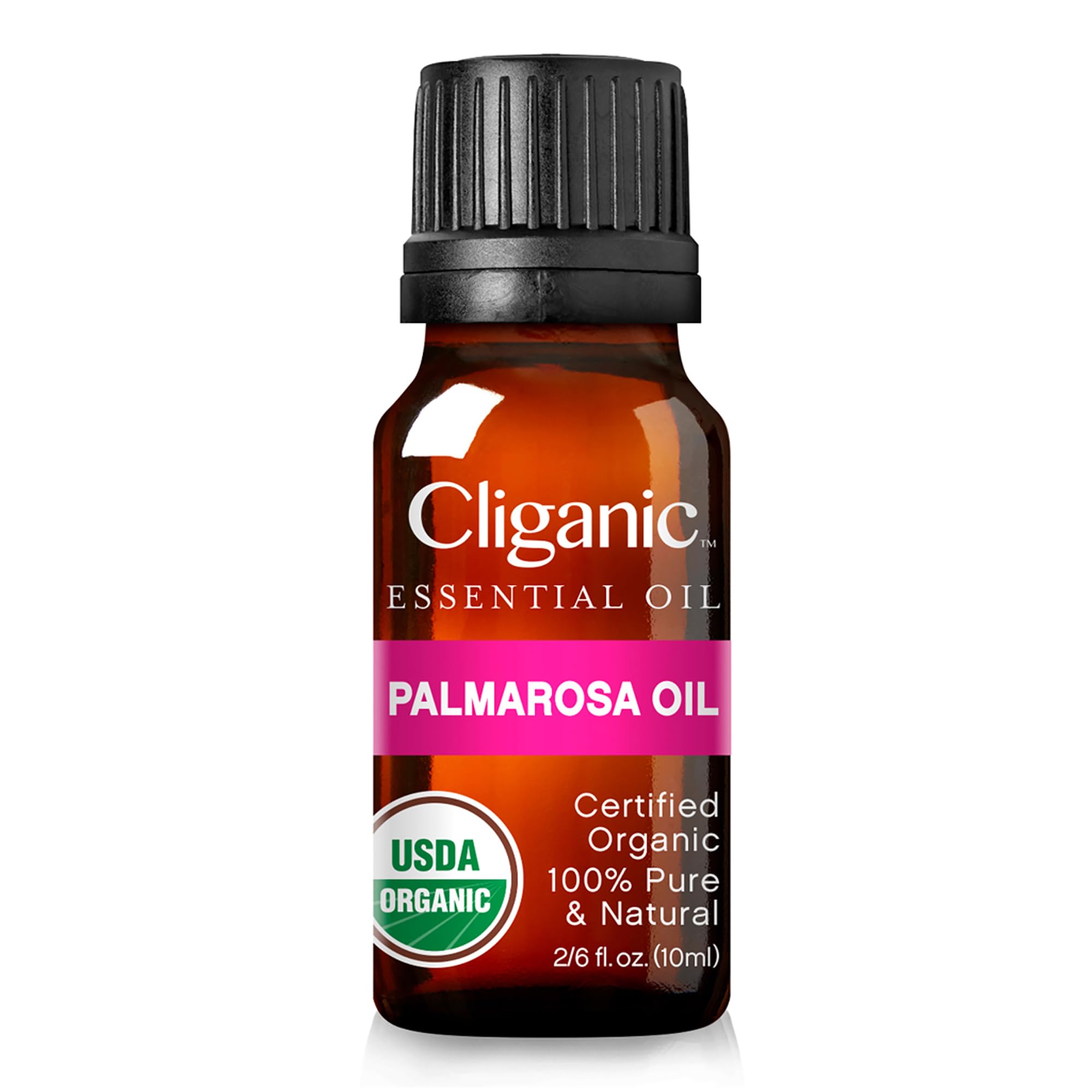 Cliganic Palmarosa oil sealed bottle cap preserving freshness