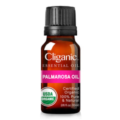 Cliganic Palmarosa oil sealed bottle cap preserving freshness