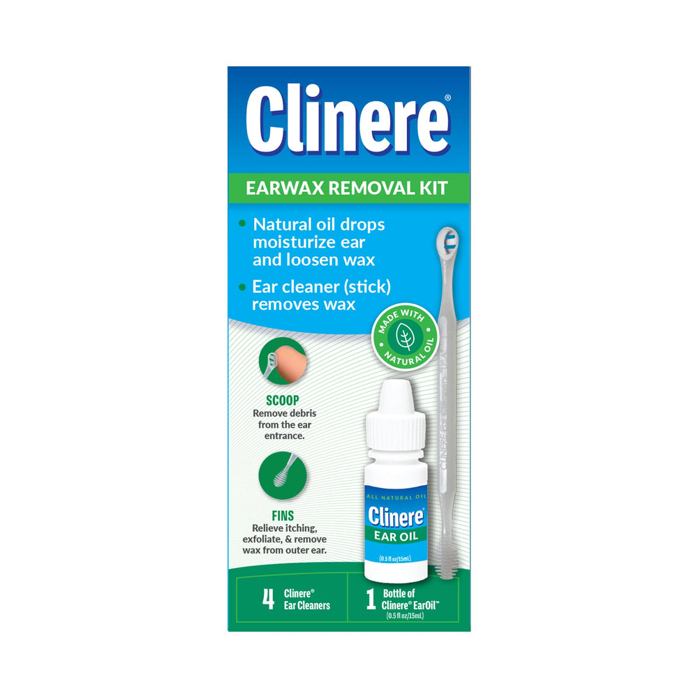 Clinere ear cleaners kit on bathroom countertop ready to use