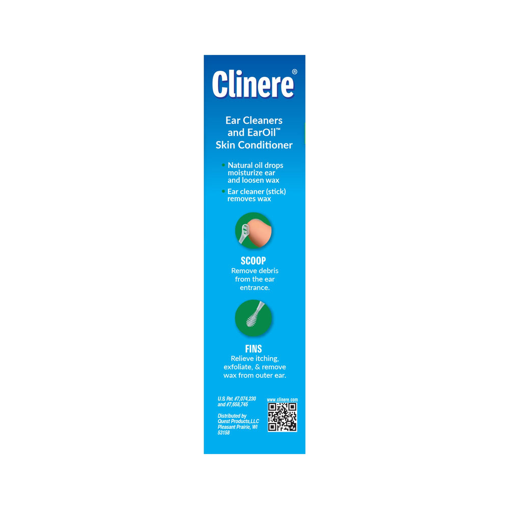 Clinere ear cleaners kit instruction card illustrating simple steps