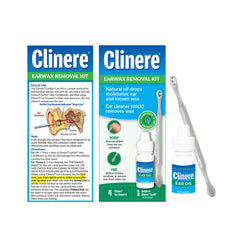 Clinere ear oil conditioner with natural drops highlighting gentle softening of wax