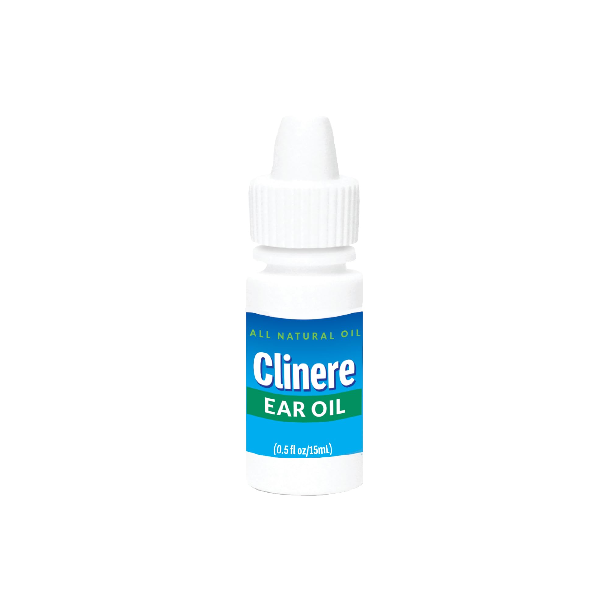 Clinere ear oil conditioner and tips shown for travel-friendly care