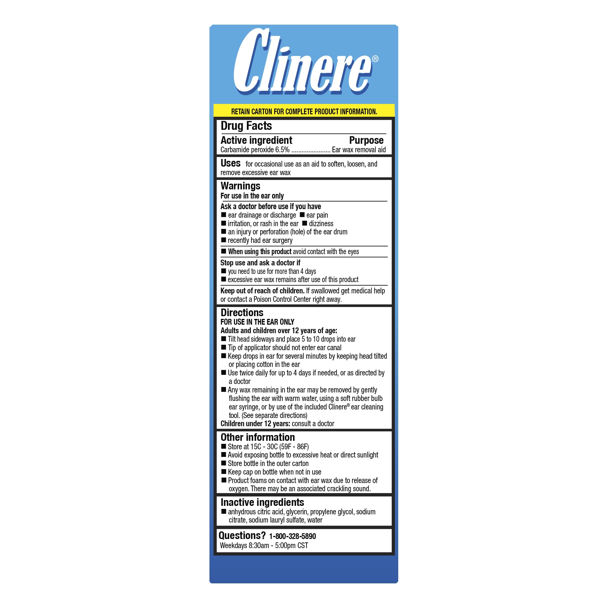 Ingrediente activo peroxido de carbamida 6,5% en Clinere.