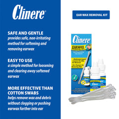 Extremo aleta del limpiador Clinere para raspar suavemente cerumen.