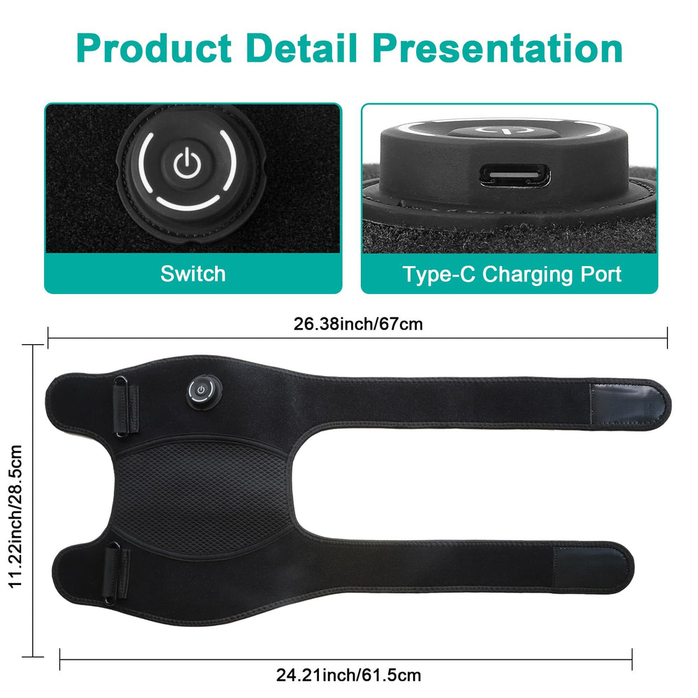 CLMTAS knee pad control panel demonstrates P1-P3 levels for customizable sessions
