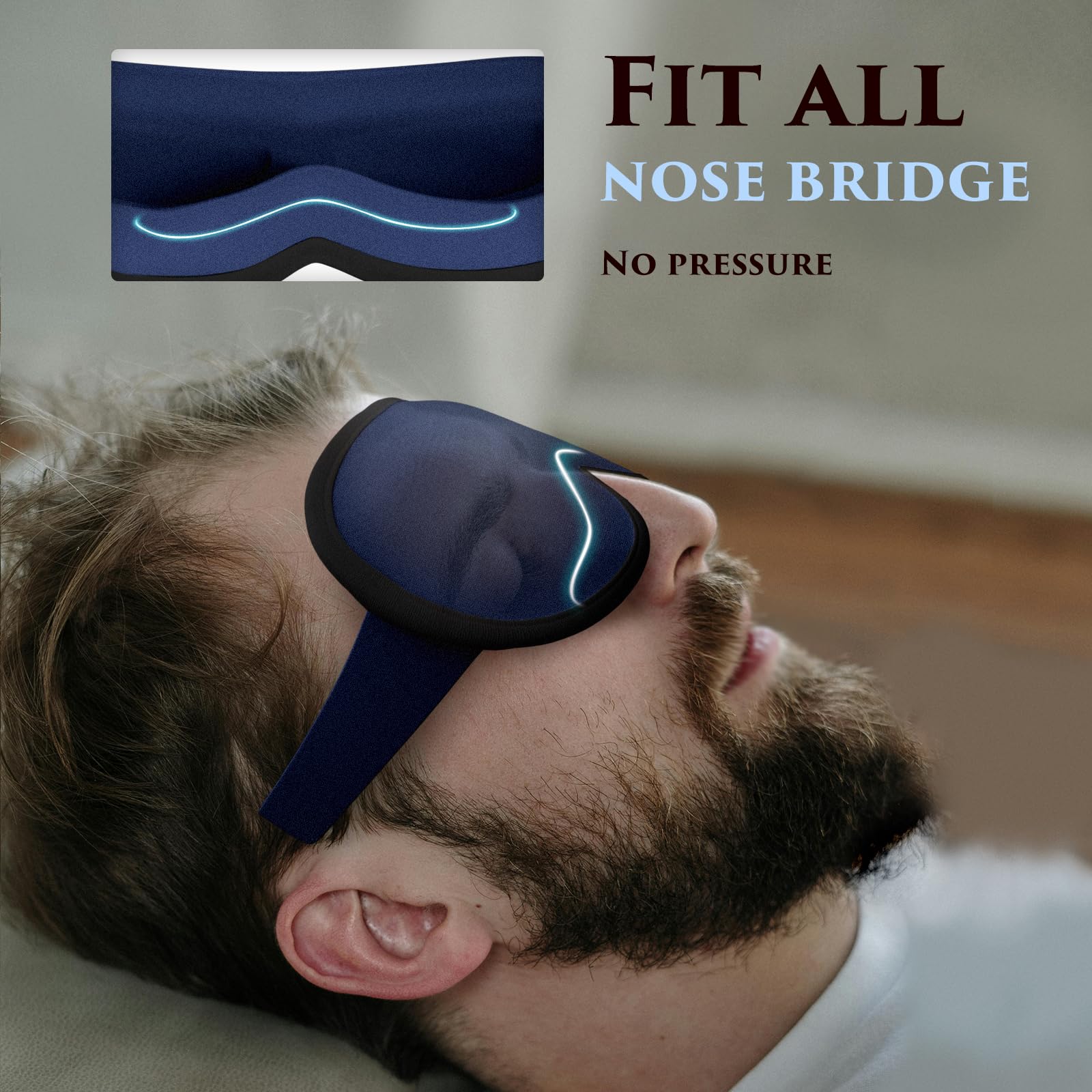 Clomay eye mask uses breathable memory foam to stay cool and comfortable all night.