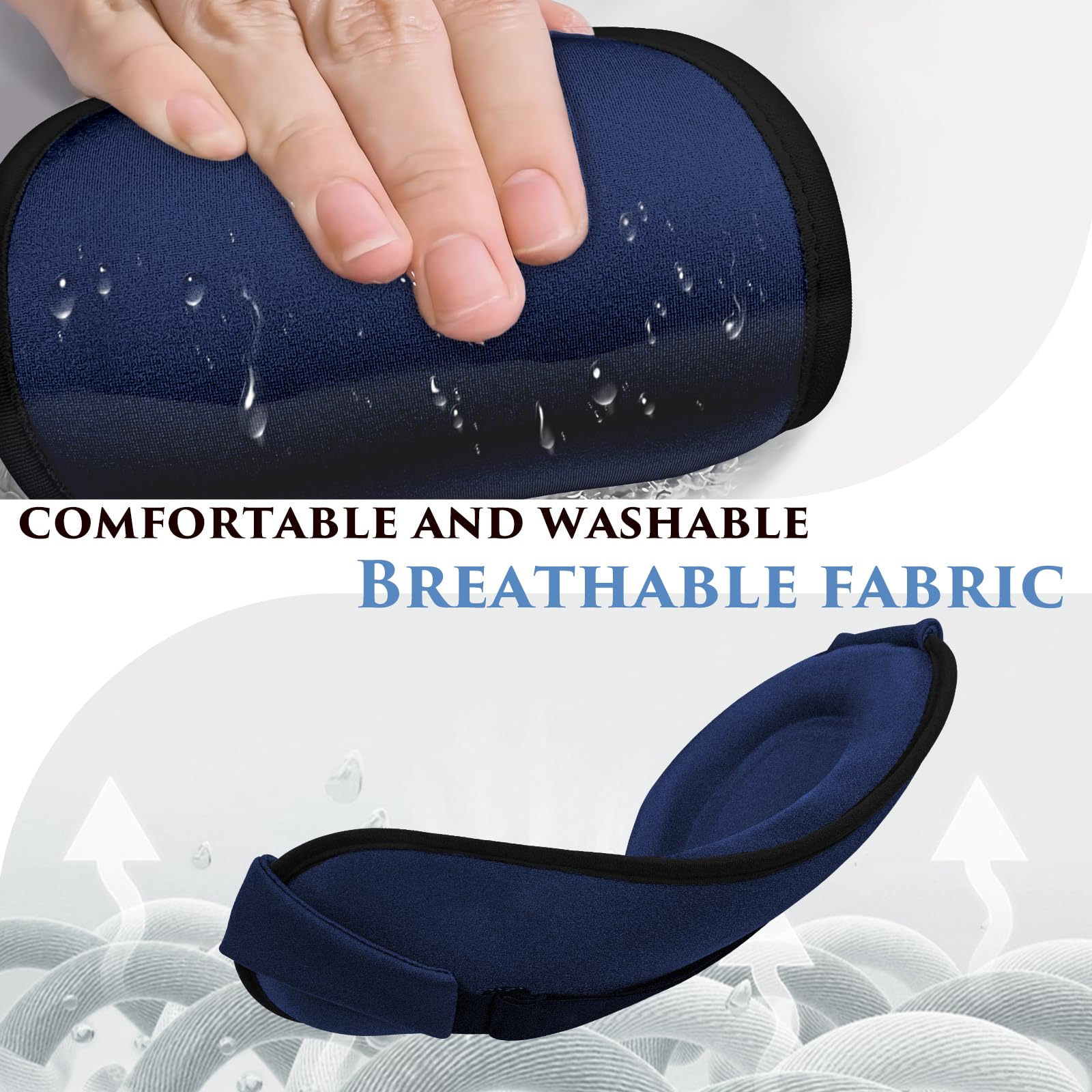 Clomay eye mask features an elastic headband that won’t pull hair or feel tight.