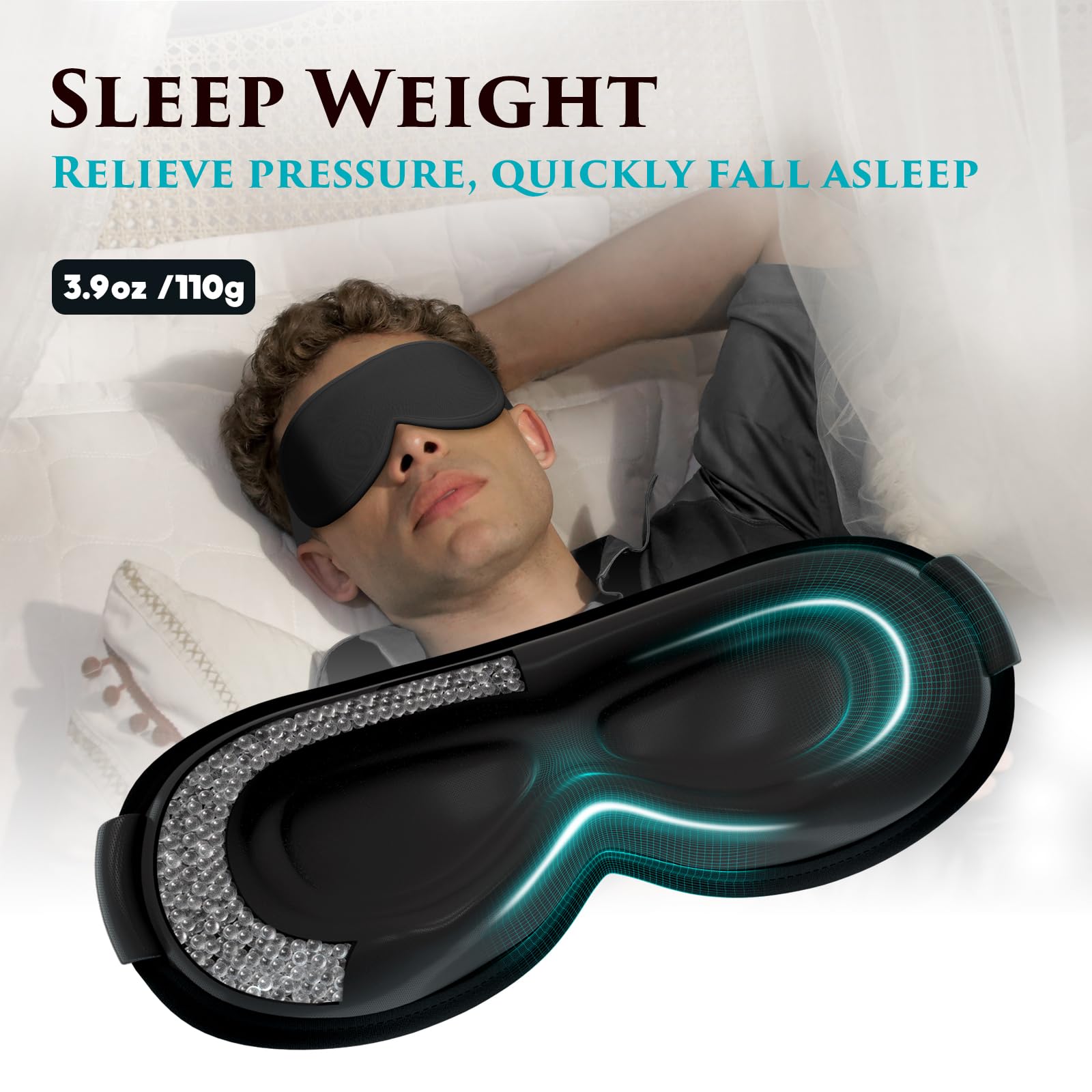 CLOMAY memory-foam breathable eye mask provides soft support and airflow