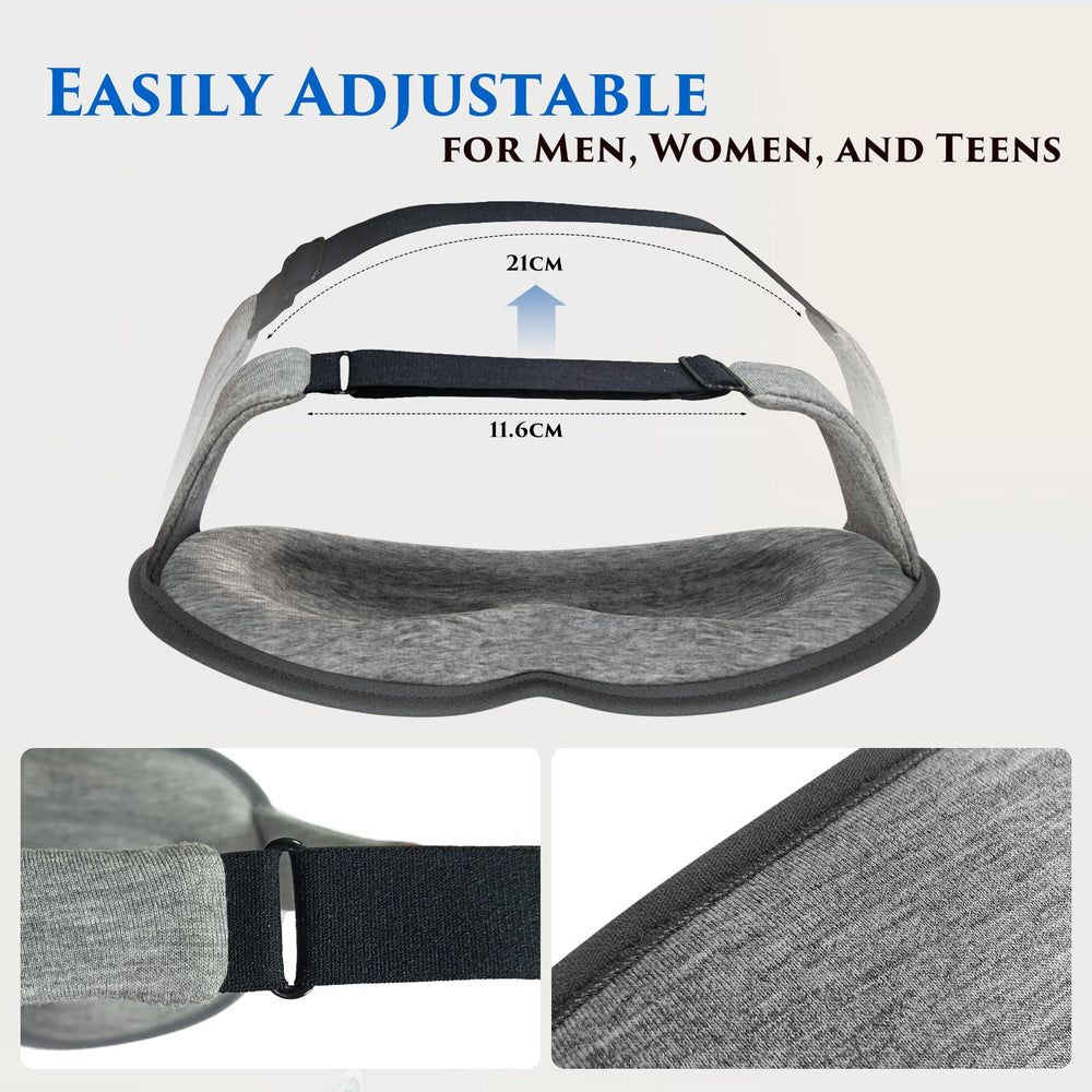 Clomay eye mask folds compactly for travel, trips, or office breaks.