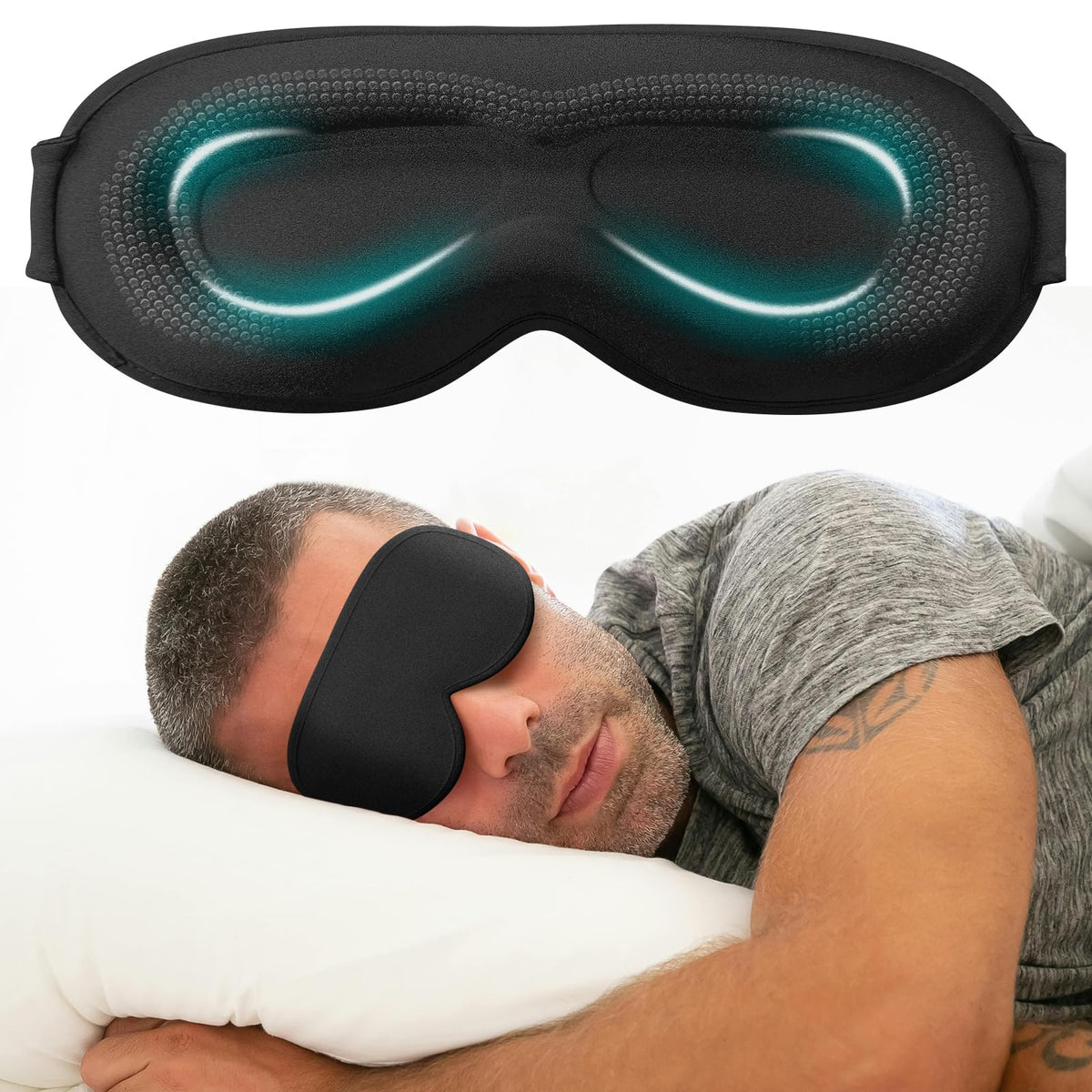 CLOMAY weighted eye mask with a 3D contour for comfortable sleep