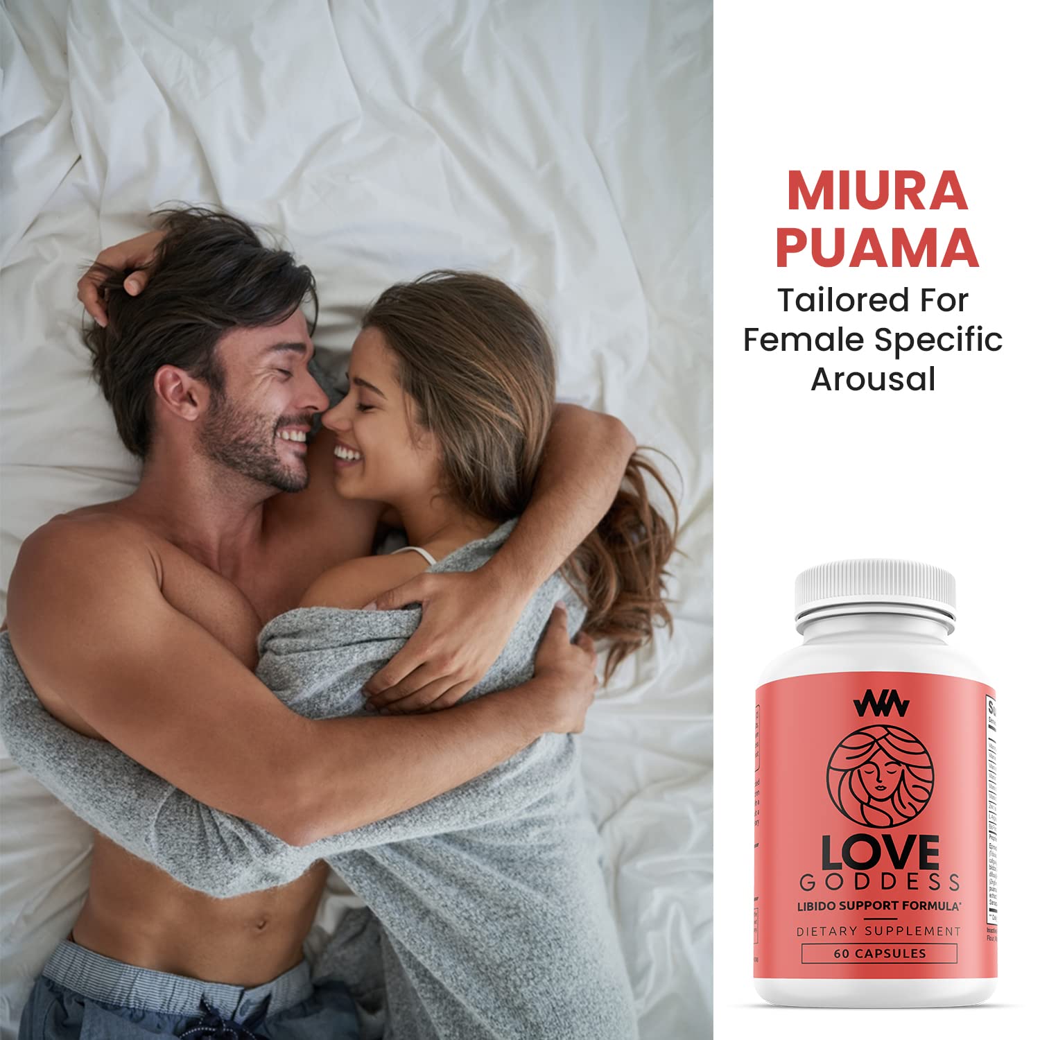 Close-up of Love Goddess capsules suggesting daily use as part of self-care