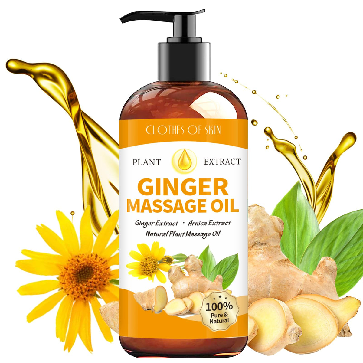 CLOTHES OF SKIN ginger oil bottle pour for warming massage