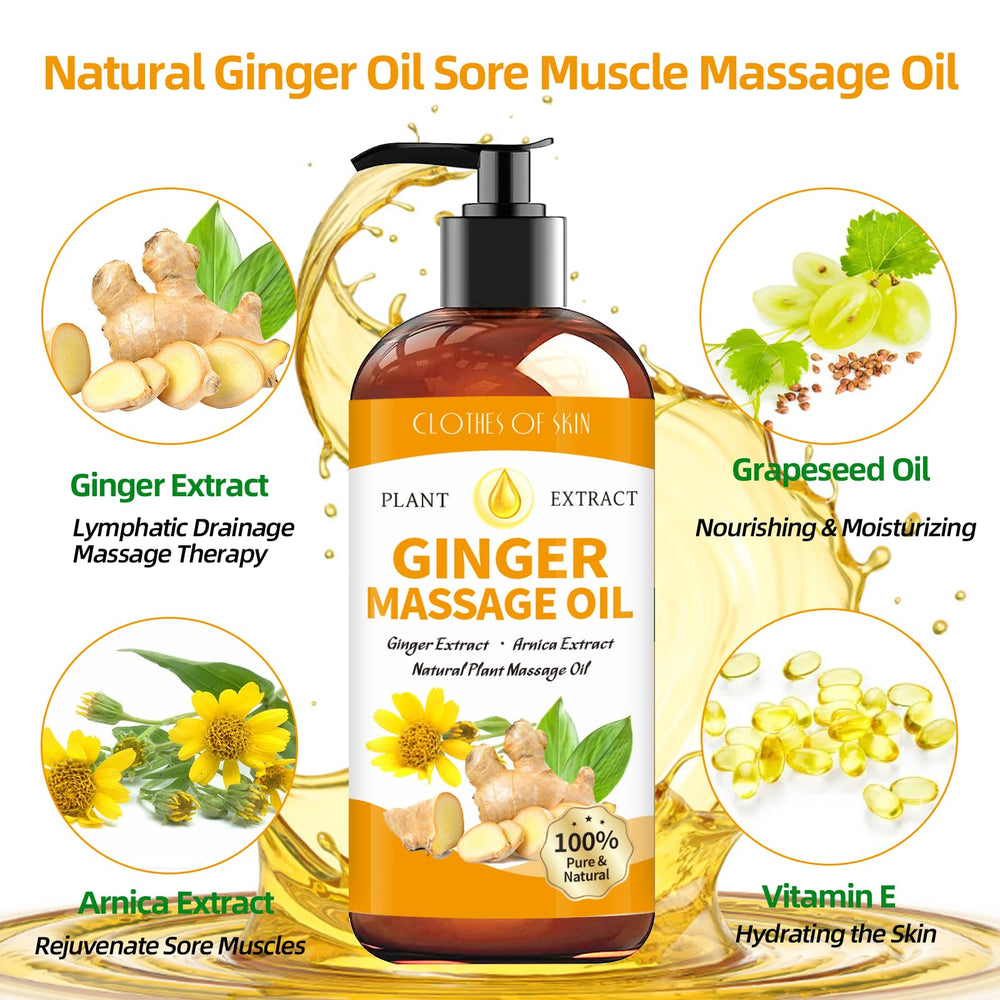 CLOTHES OF SKIN massage therapy hands applying the ginger oil
