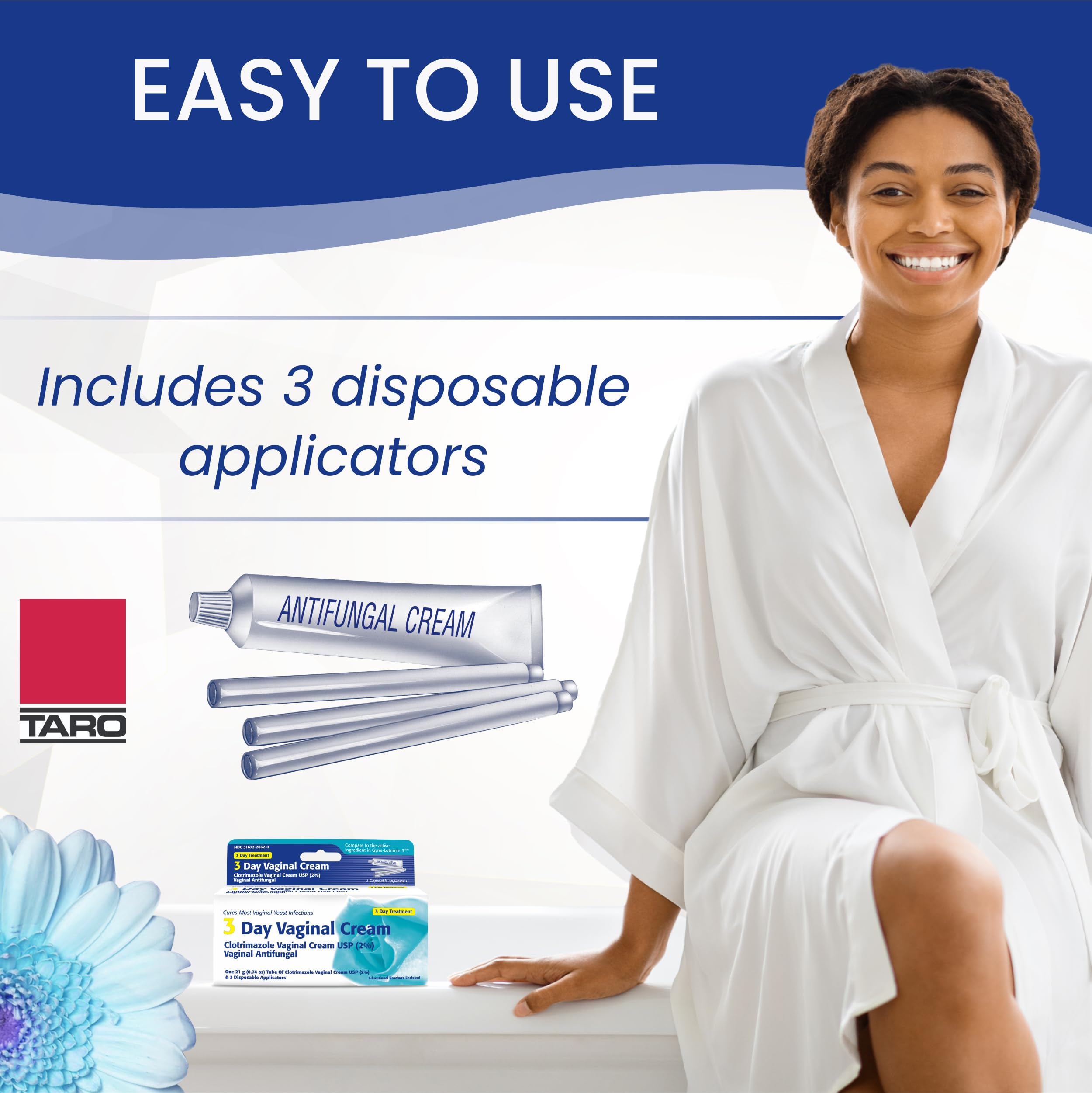 Three tubes neatly packaged for travel with Clotrimazole 3-Day Vaginal Cream.