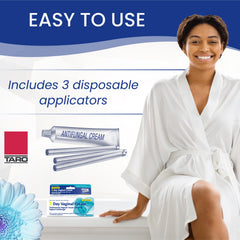 Three tubes neatly packaged for travel with Clotrimazole 3-Day Vaginal Cream.