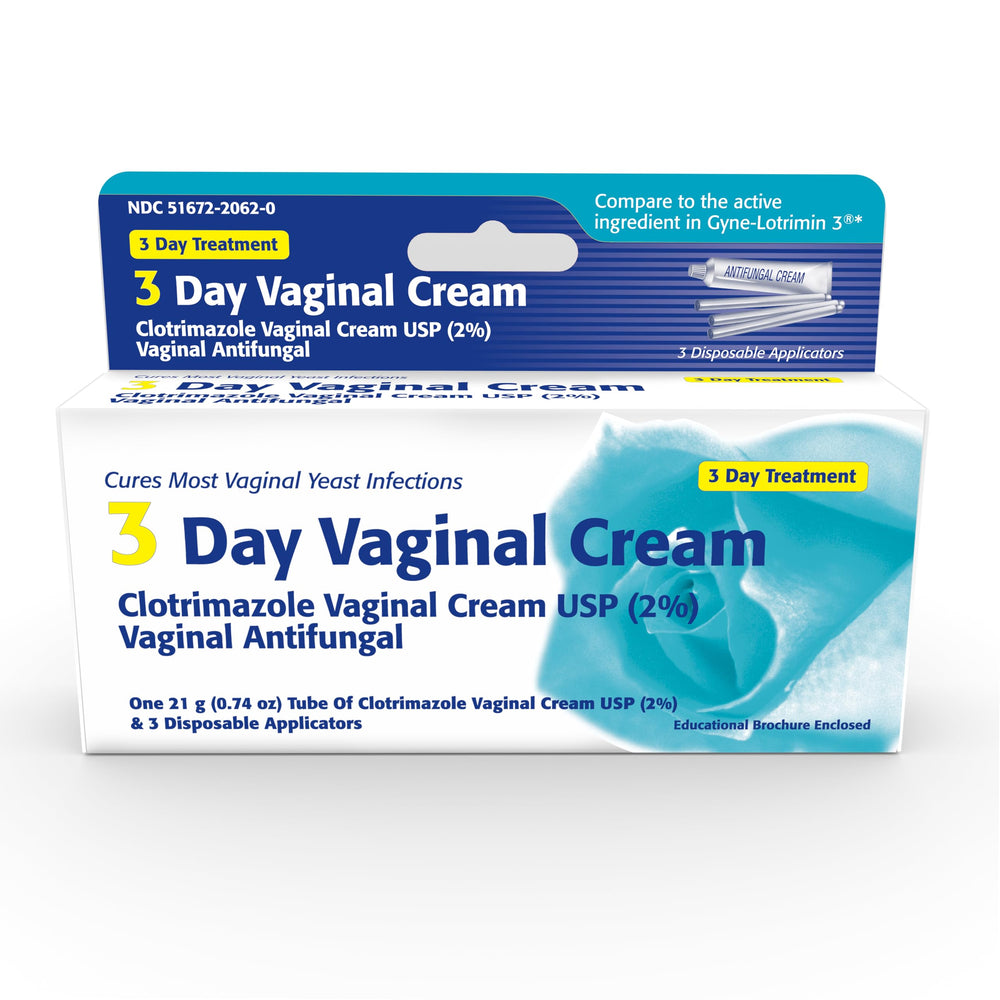 Sealed tubes maintain freshness in the Clotrimazole 3-Day Vaginal Cream package.
