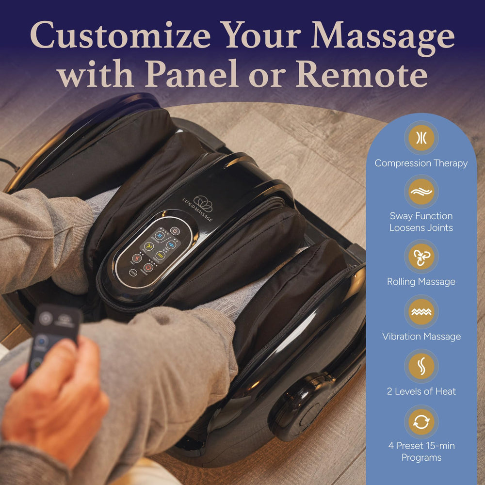 Relaxing foot massage shown on a sofa after activity