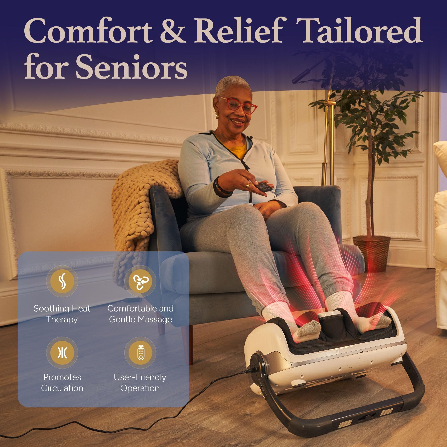 Cloud Massage Shiatsu Foot Massager with Heat feet placed inside for immersive relief after exercise