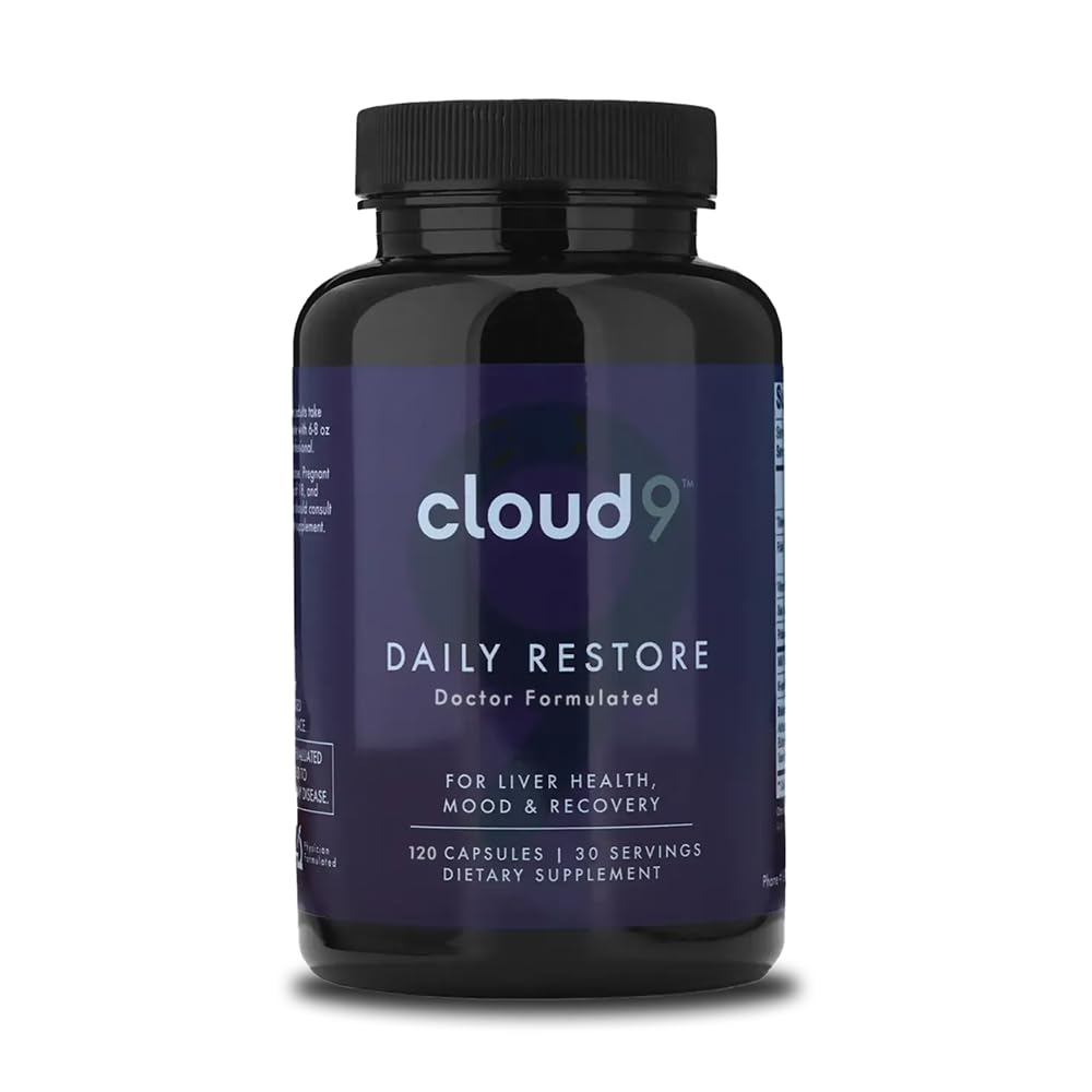 Cloud9 Daily Restore bottle closeup showing recovery support.