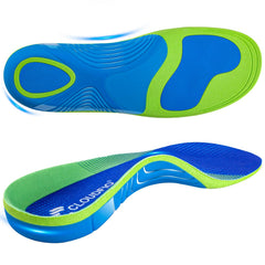 Cloudflo plantar fasciitis insoles packaging shows durable, supportive design for all-day wear.
