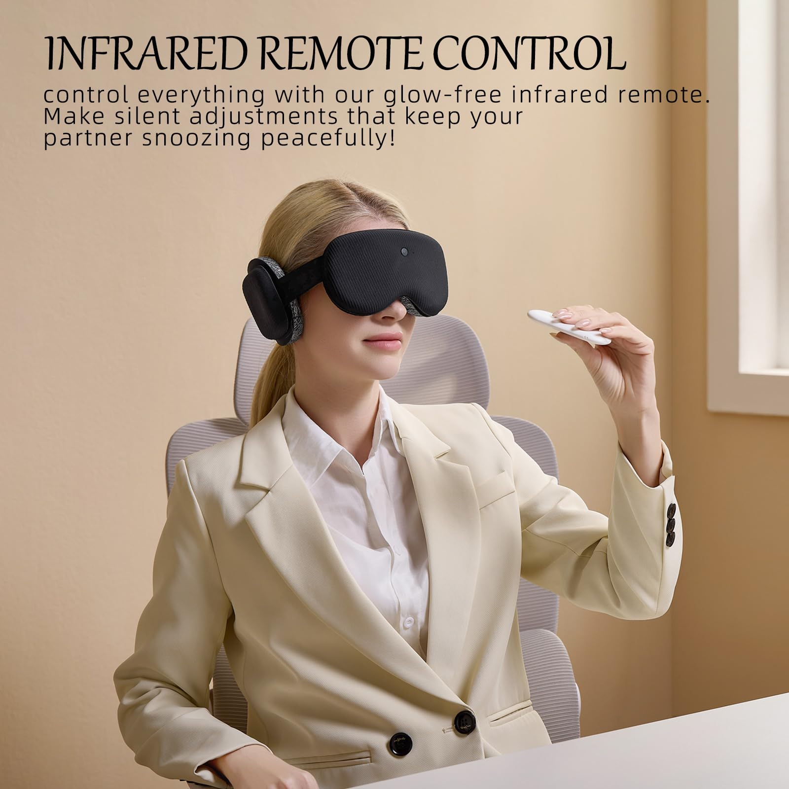 CLOZIAS Sleep Headphones light-blocking mask creating a darker sleep space.