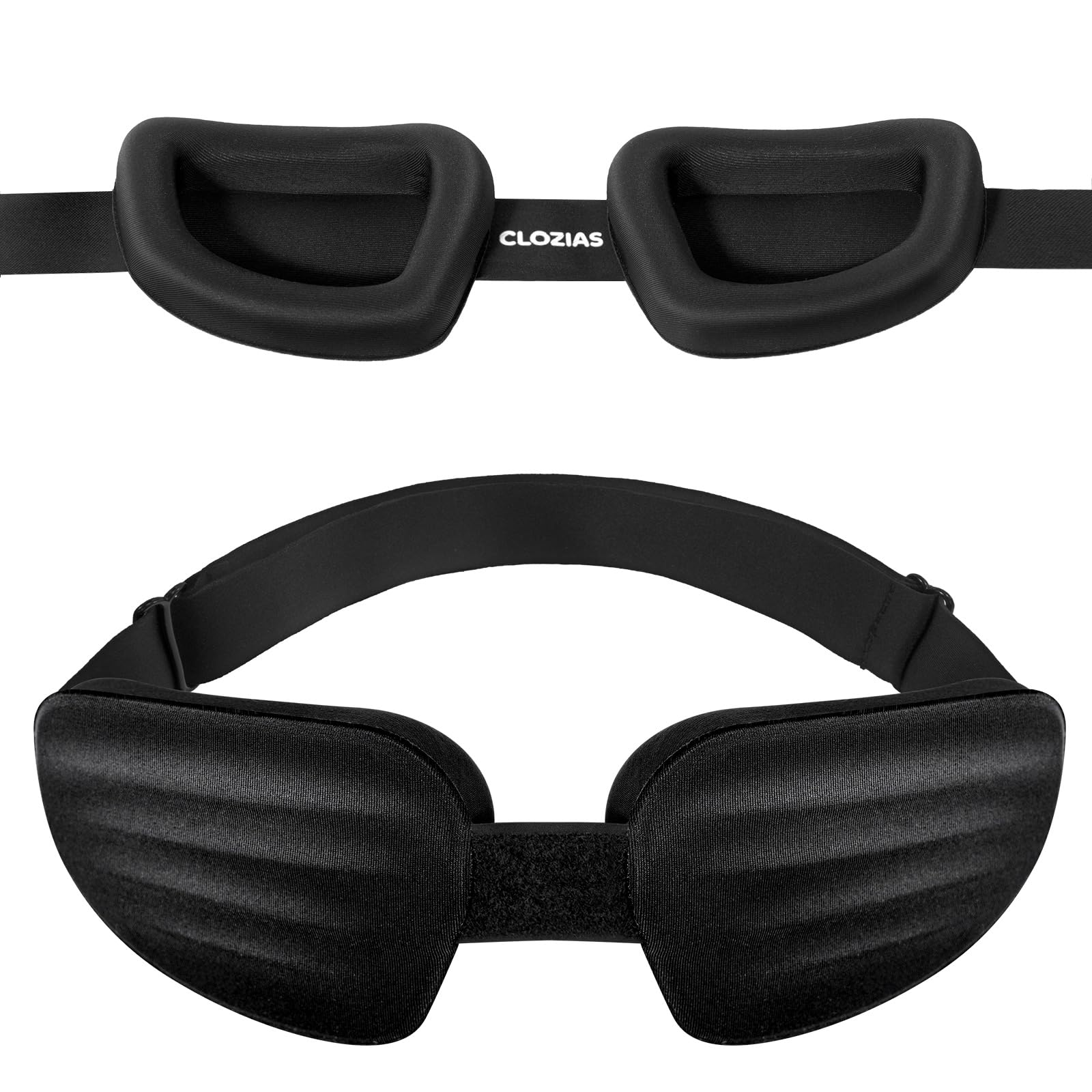 CLOZIAS sleep mask with adjustable strap for a flexible, comfortable fit and light blocking