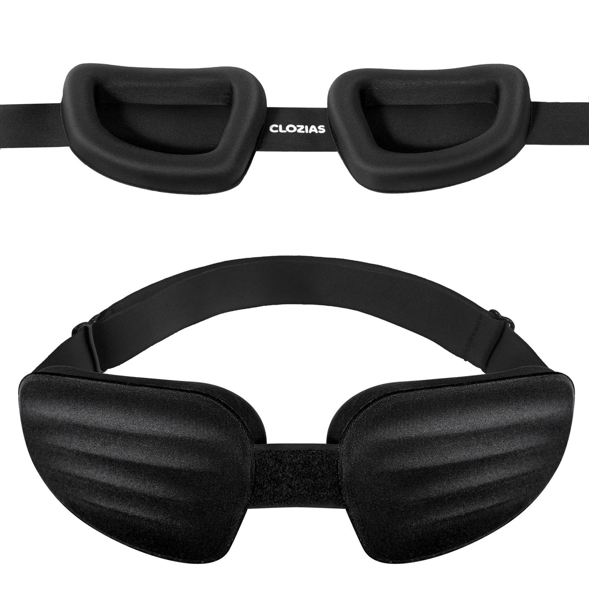CLOZIAS sleep mask with adjustable strap for a flexible, comfortable fit and light blocking