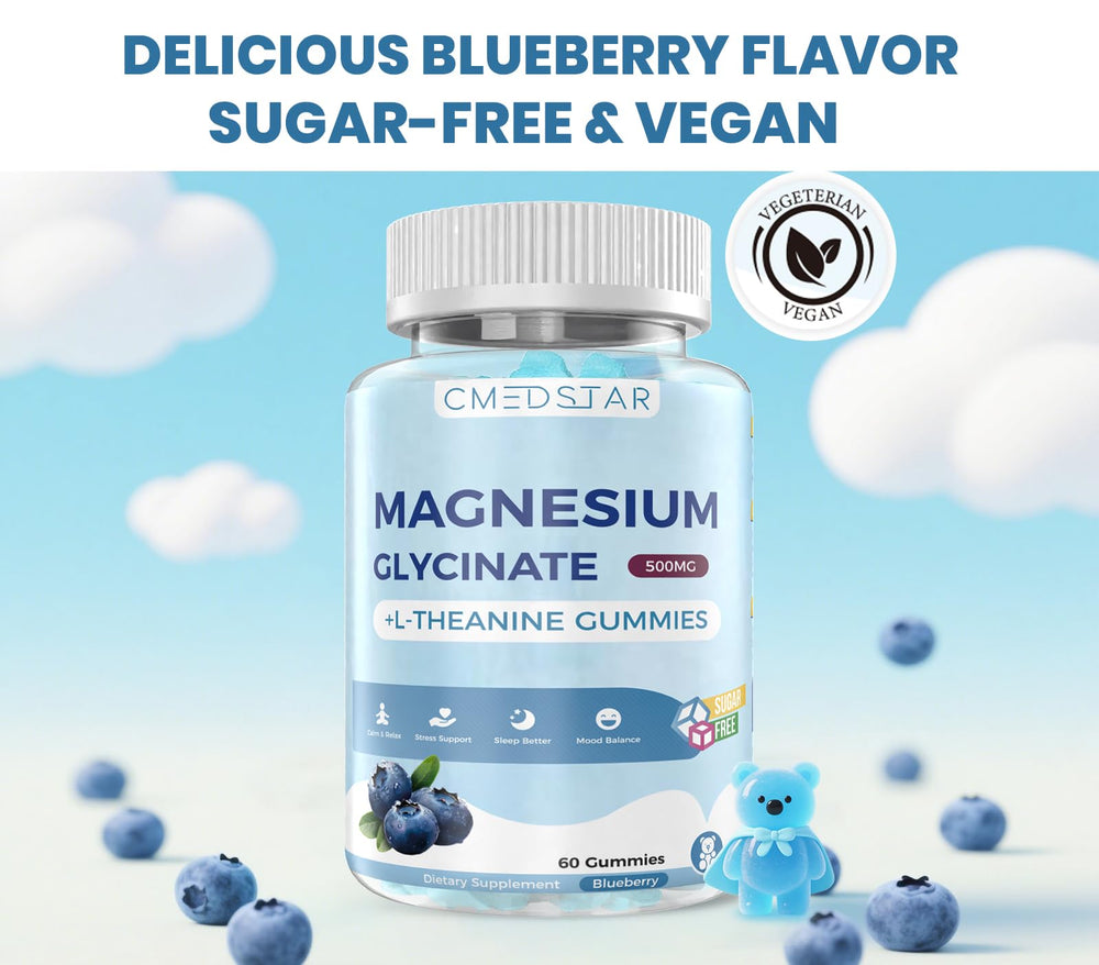 CMEDSTAR gummies blueberry flavor closeup captures inviting aroma and color.
