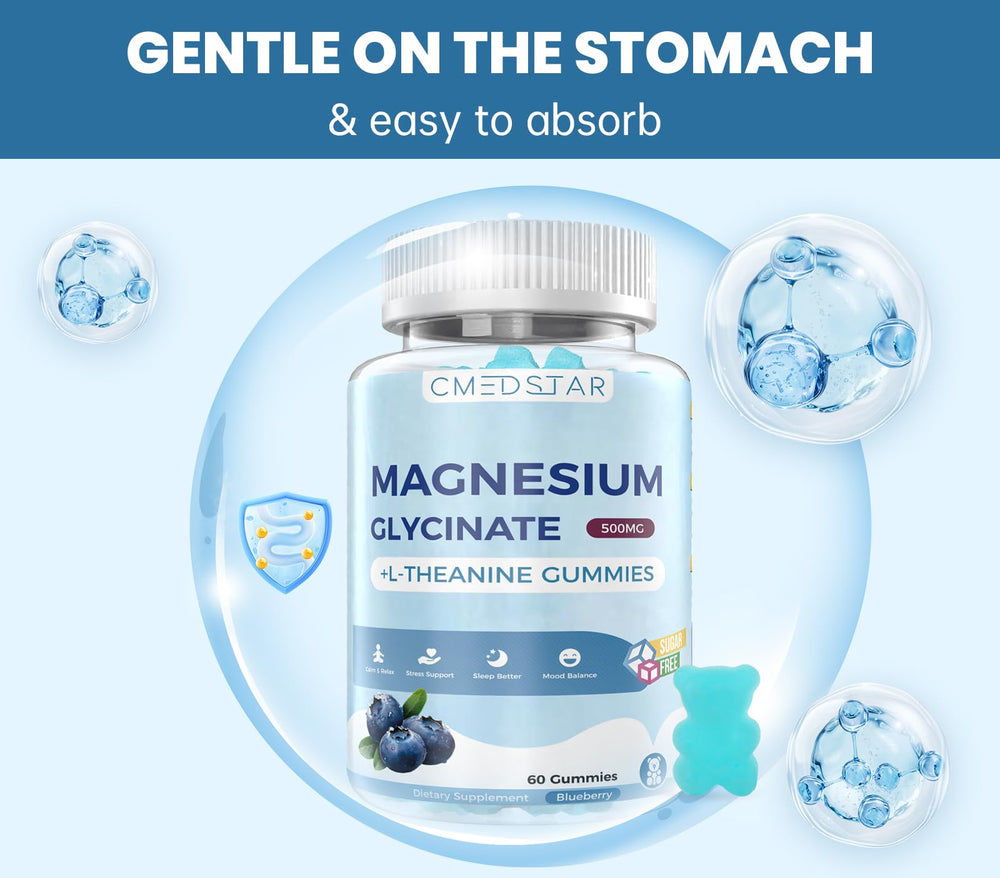 CMEDSTAR gummies pouring shot demonstrates tasty blueberry flavor and easy consumption.