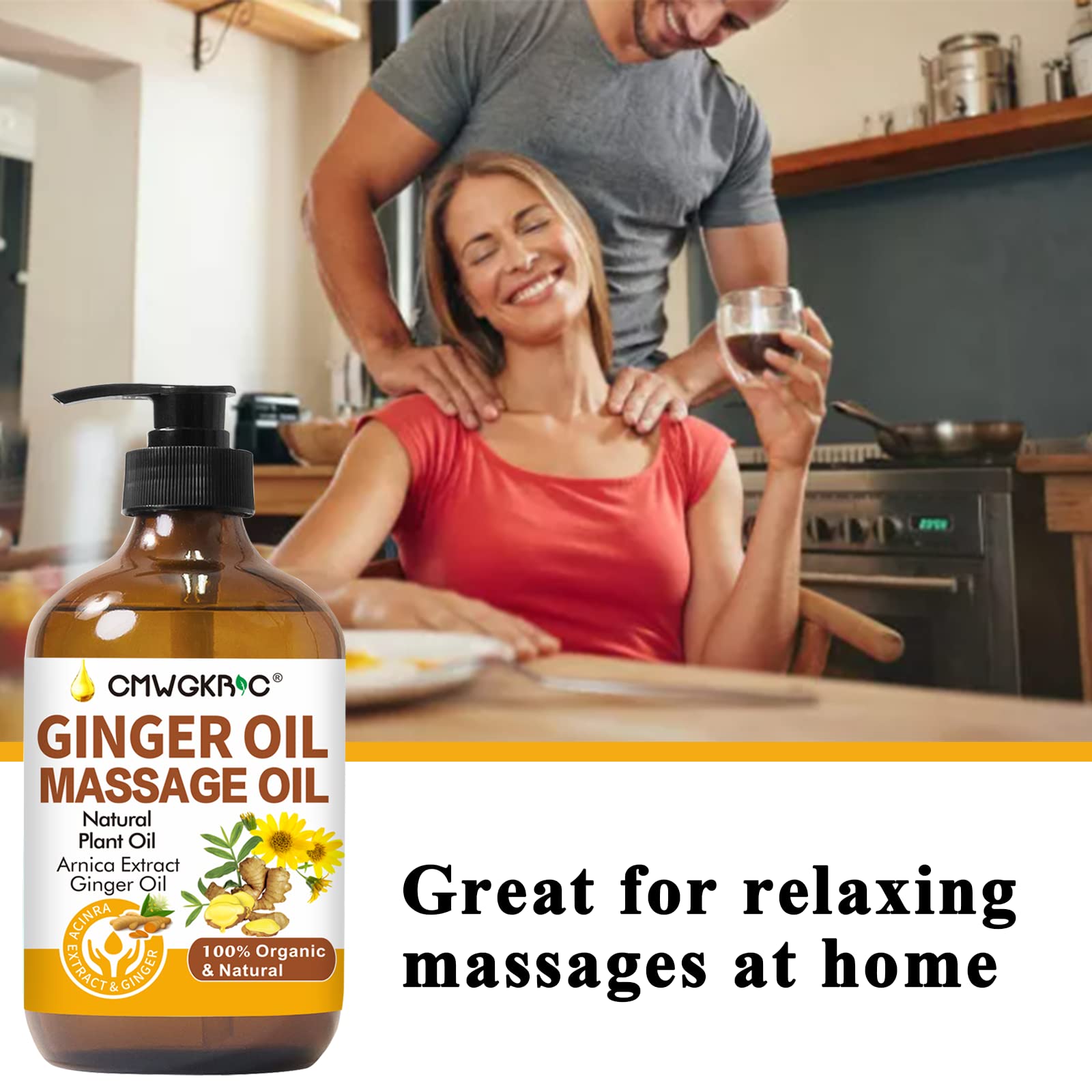 CMWGKBC vitamin E nourishing oil with ginger for skin hydration.