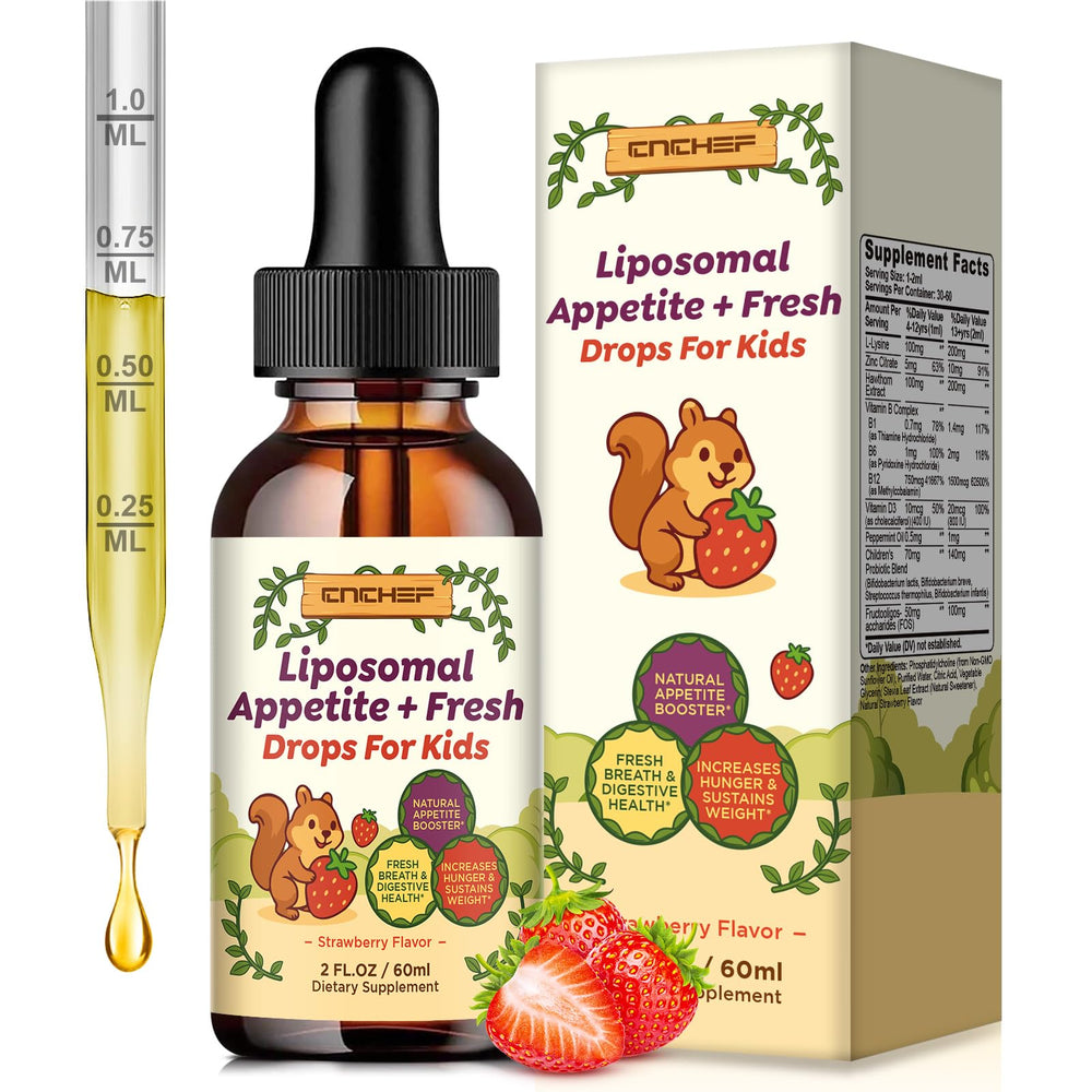 CNCHEF Appetite Drops bottle with strawberry flavor for daily nutrition.