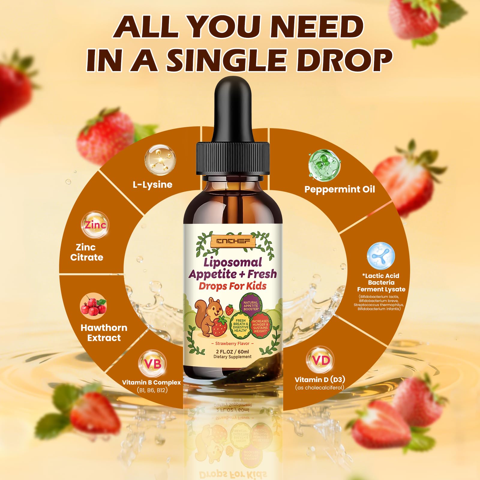 Close-up of the dropper showing precise 1–2 ml dosing with CNCHEF drops.