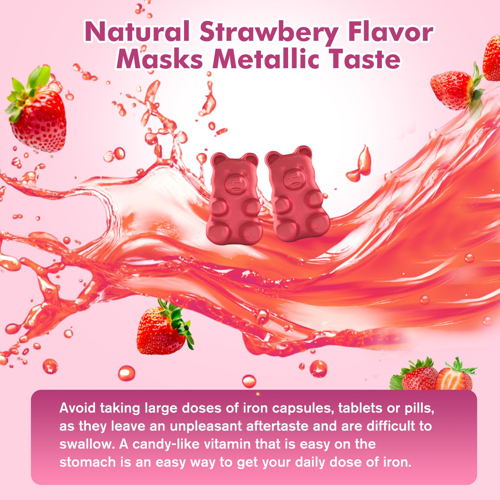 CNCHEF iron gummies serving idea suggesting family use.