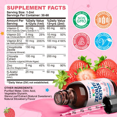 CNCHEF Zeolite Detox Drops close-up label highlighting vitamin blend.