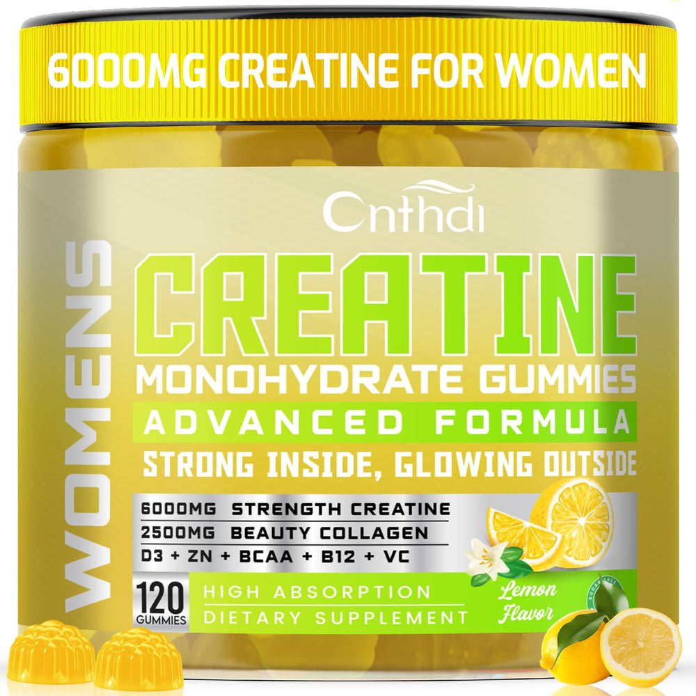 CNFHDI Creatine Gummies bottle pouring for convenient strength support.