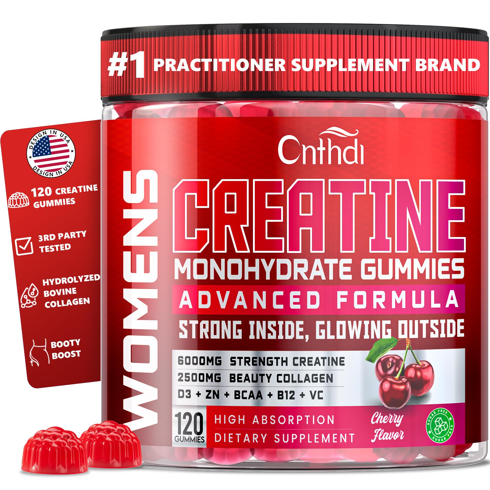 CNFHDI Creatine Gummies bottle for convenient daily strength support.