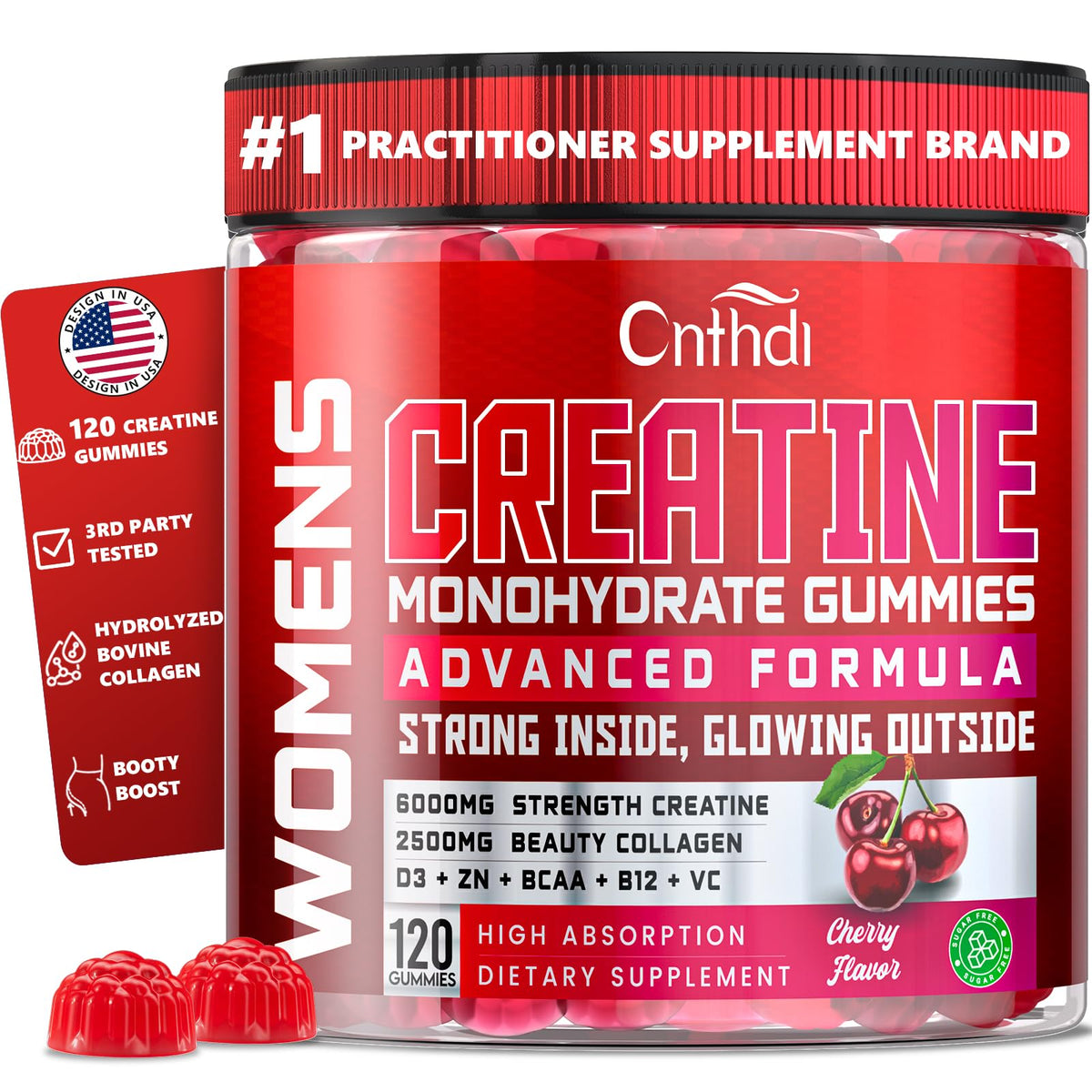 CNFHDI Creatine Gummies bottle for convenient daily strength support.