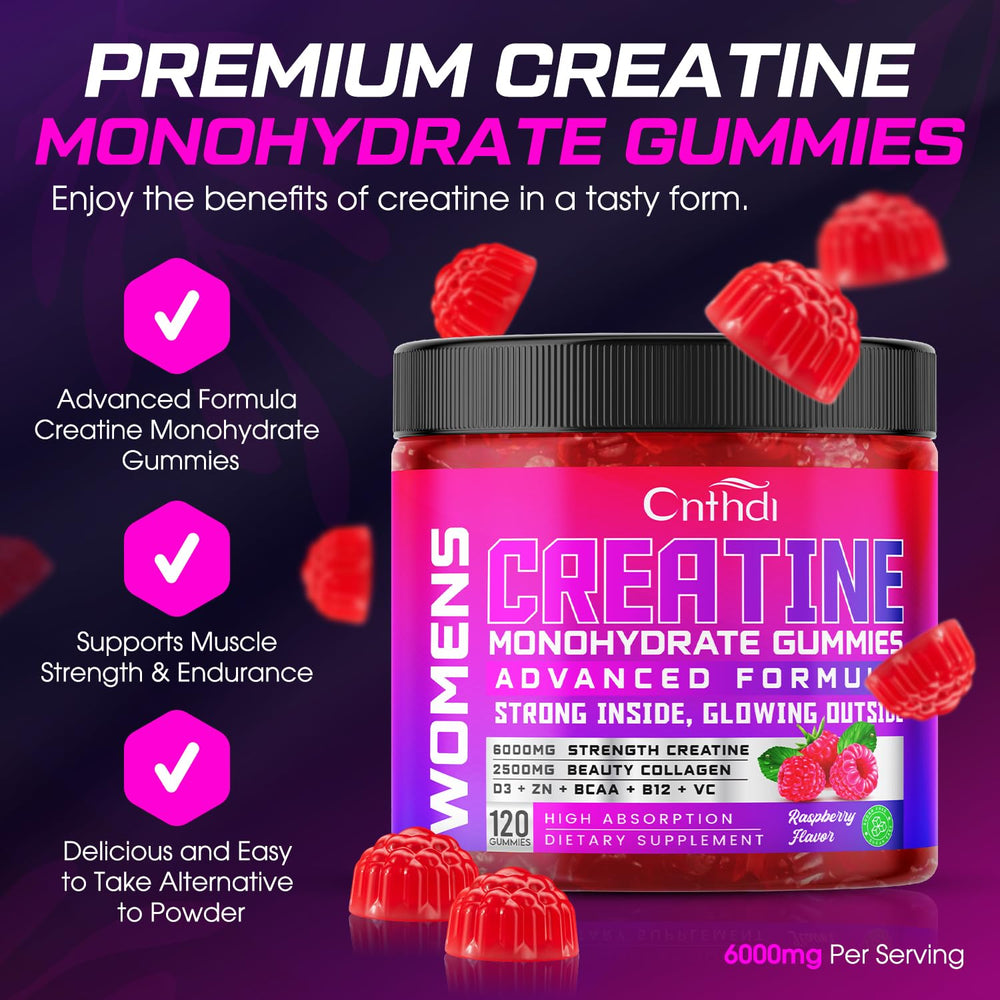 CNFHDI Creatine Gummies pack-shot emphasizing on-the-go fitness support.