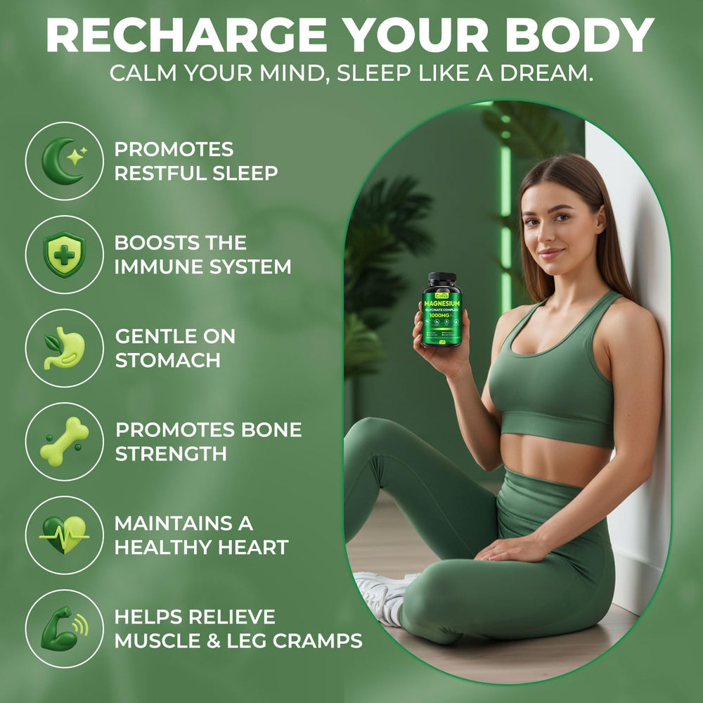 CNFHDI Magnesium Glycinate Capsule close-up showing gentle absorption.