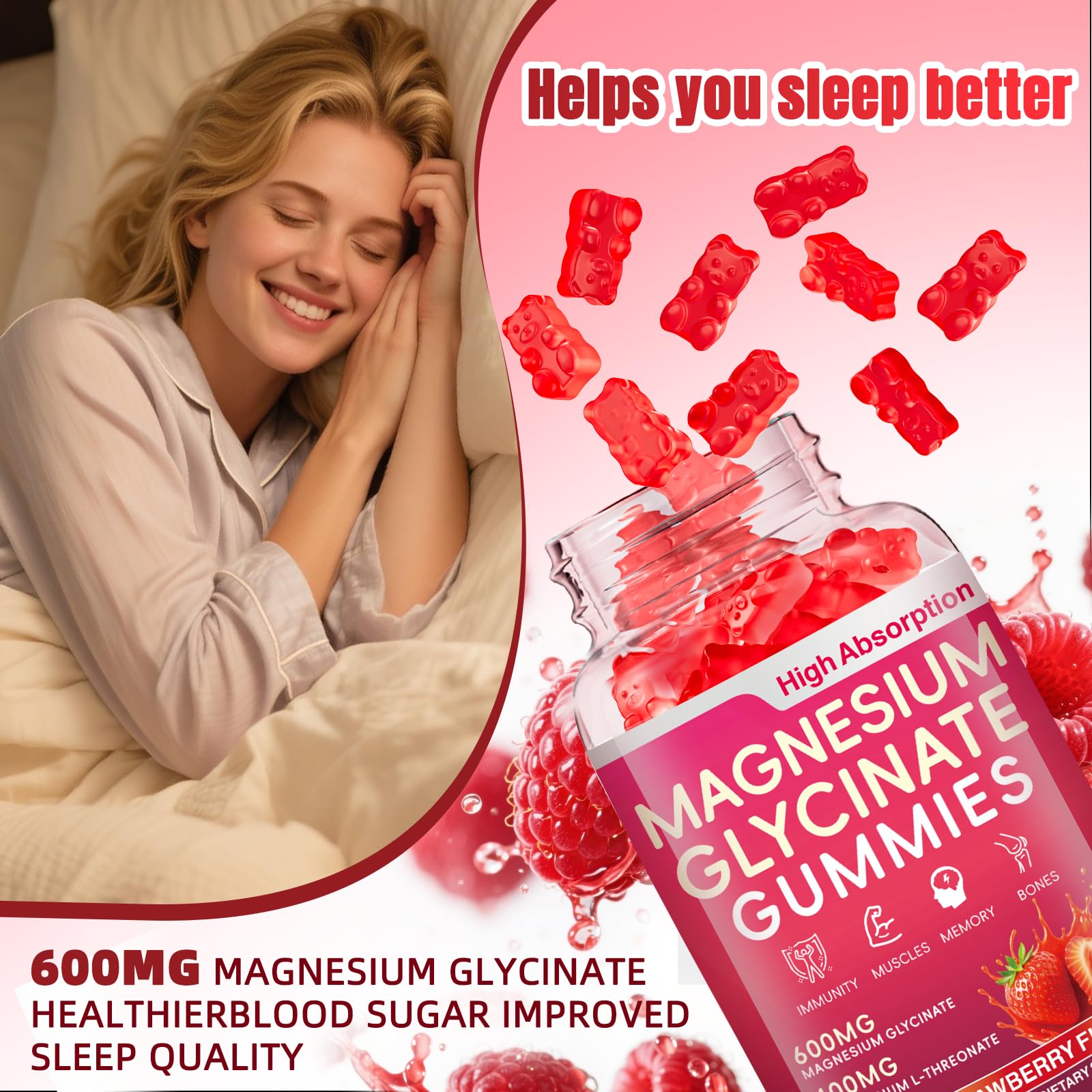 Gummies with glass of water for easy daily use by adults and children.
