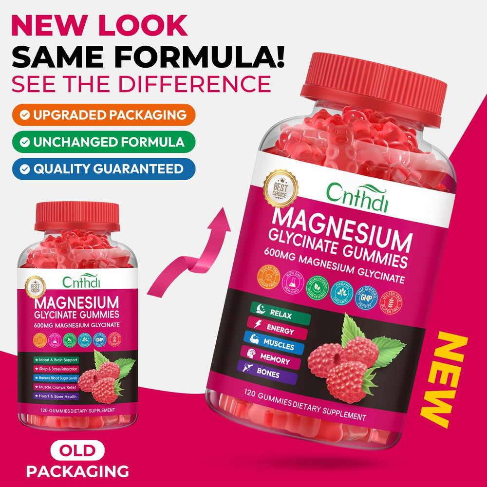 CNFHDI gummies bottle spilled to reveal convenient chewable daily magnesium.