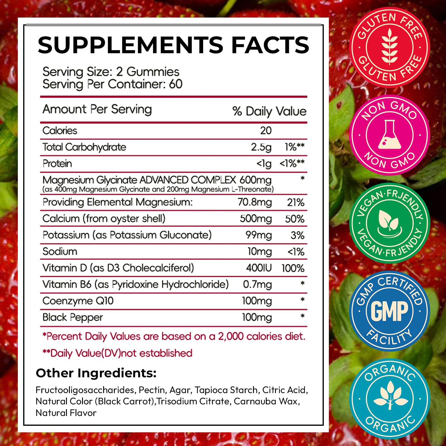 CNFHDI magnesium glycinate gummies strawberry flavor on display for easy intake