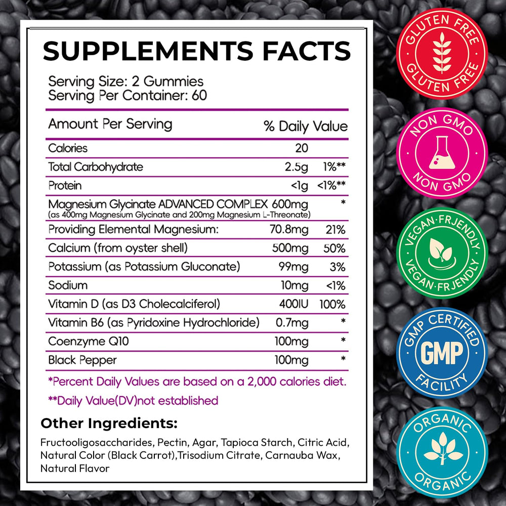 Closeup of CNFHDI gummies texture highlighting sugar-free blackberry flavor