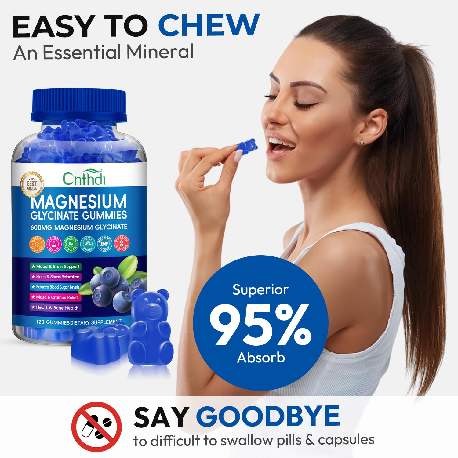 CNFHDI Gummies label reveals vegan, gluten-free features for health-conscious shoppers.