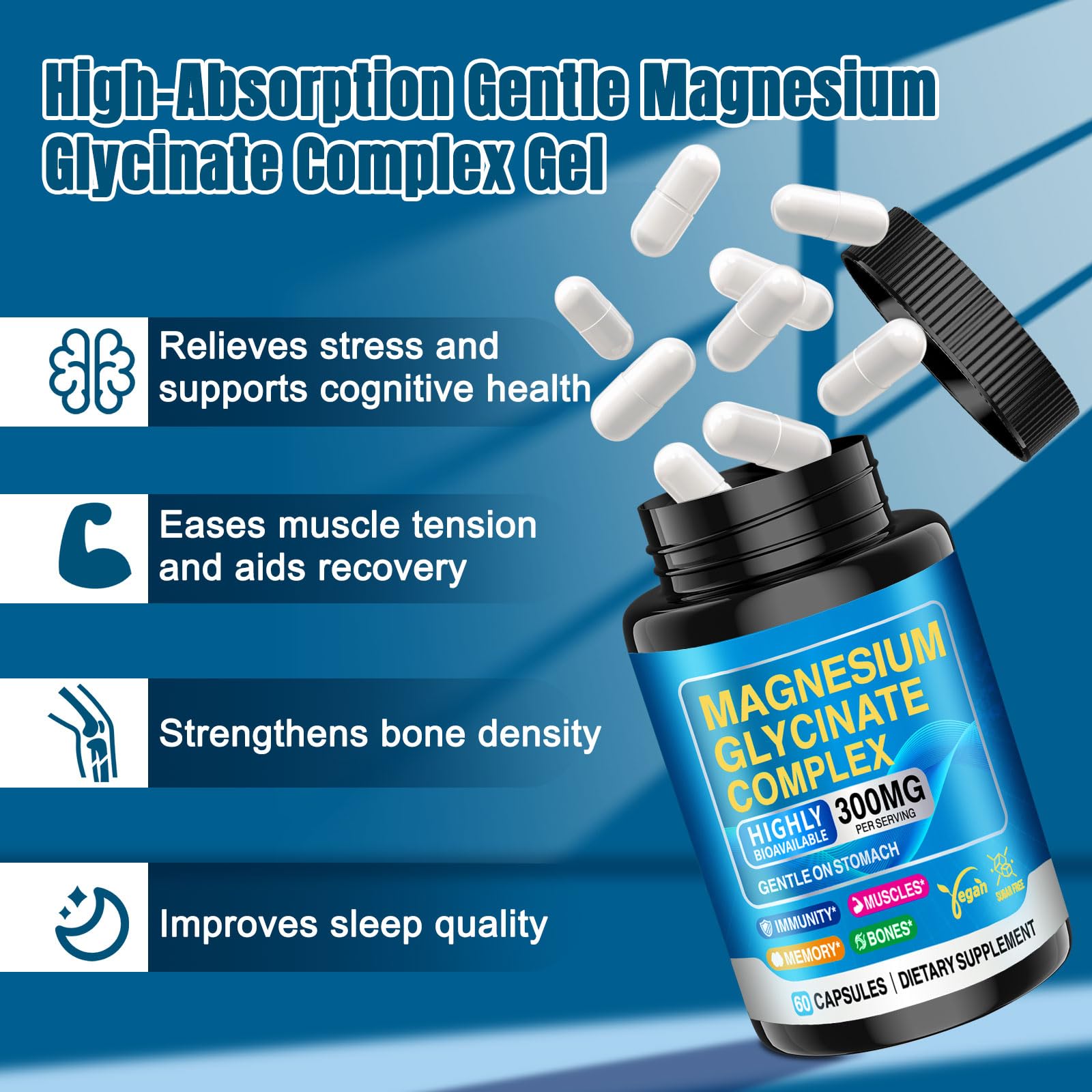 CNFHDI magnesium glycinate serving dispense for easy daily intake