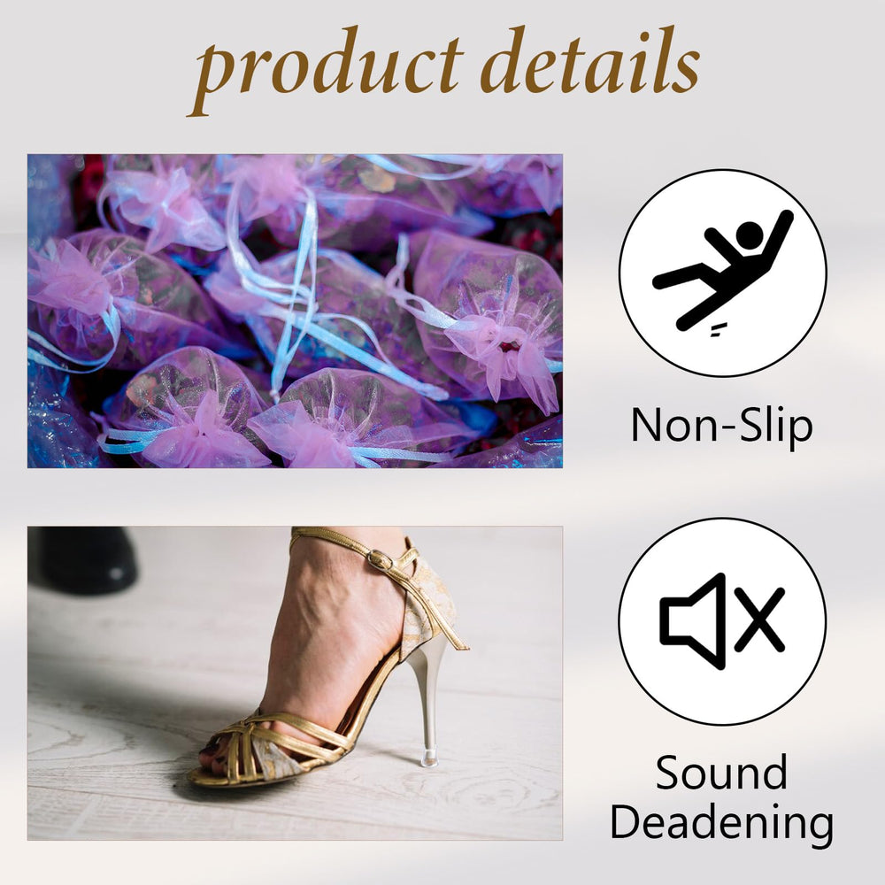 Cobee heel protectors help prevent sinking on soft ground at outdoor events.