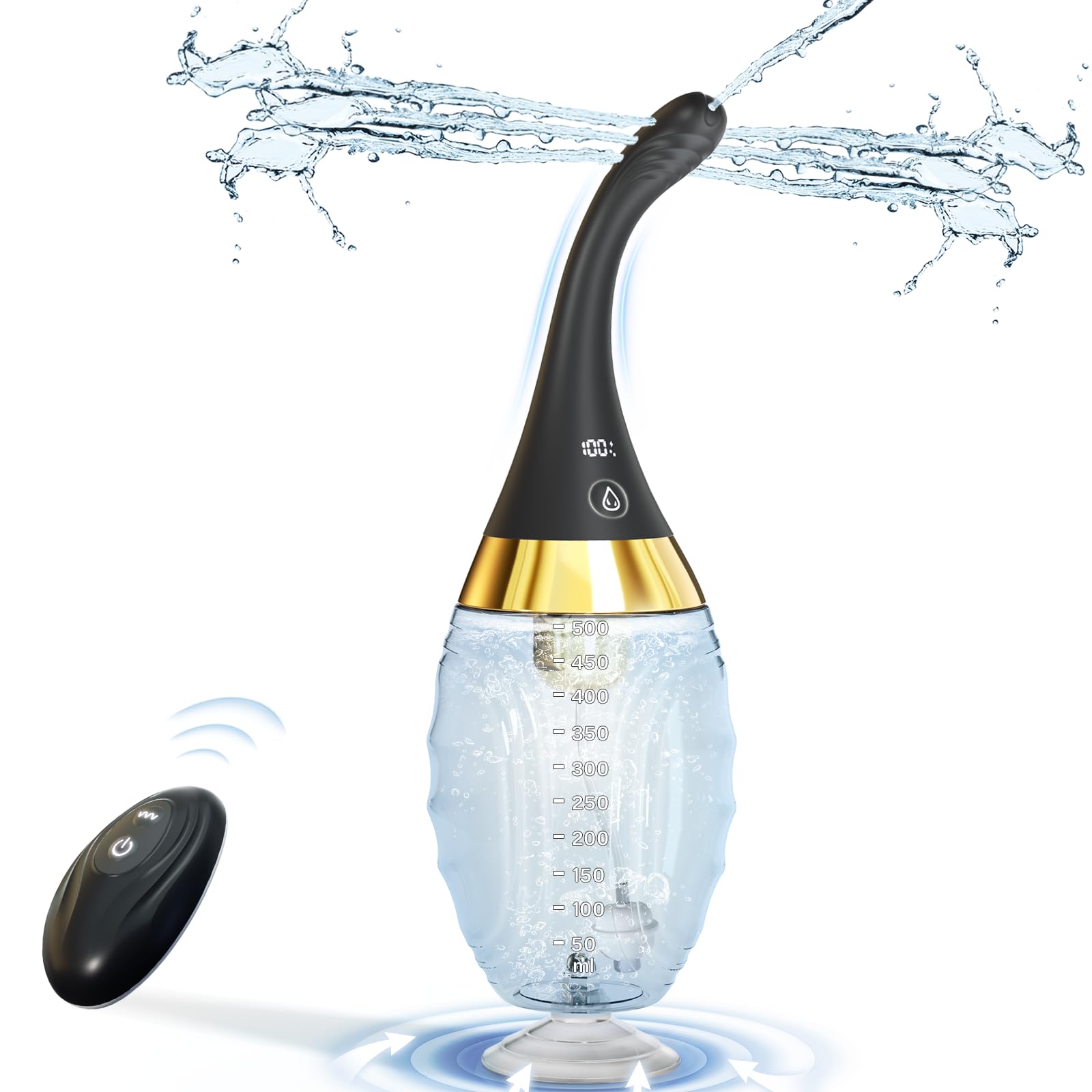 Cocenissy Anal Douche Kit with remote control enables hands-free operation.