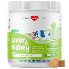 Coco and Luna Milk Thistle for Dogs bottle supports liver health and detox.