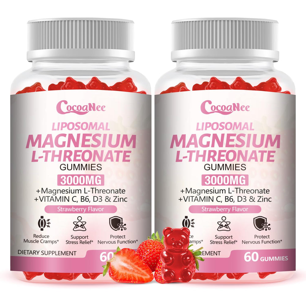 CocoaNee 3000mg Liposomal Magnesium Threonate bottle for high-absorption daily support.
